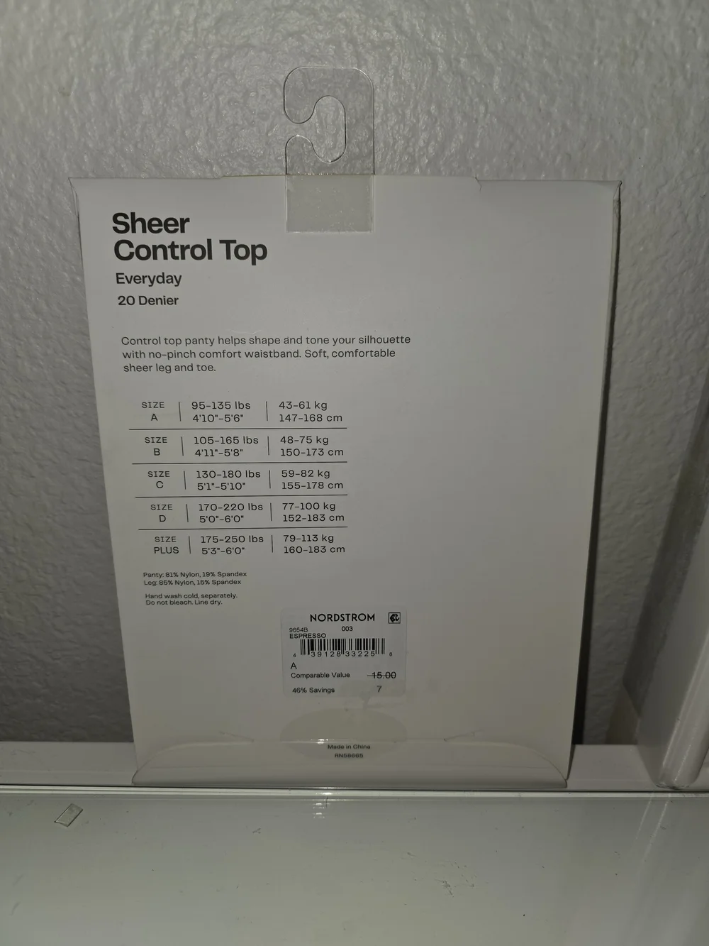 Nordstrom Sheer Control Top Tights - Nude